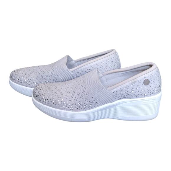 Skechers Martha Stewart Pier Lite Reflection Sparkle Wedge Slip On Shoes Sz 7.5 - Picture 2 of 16